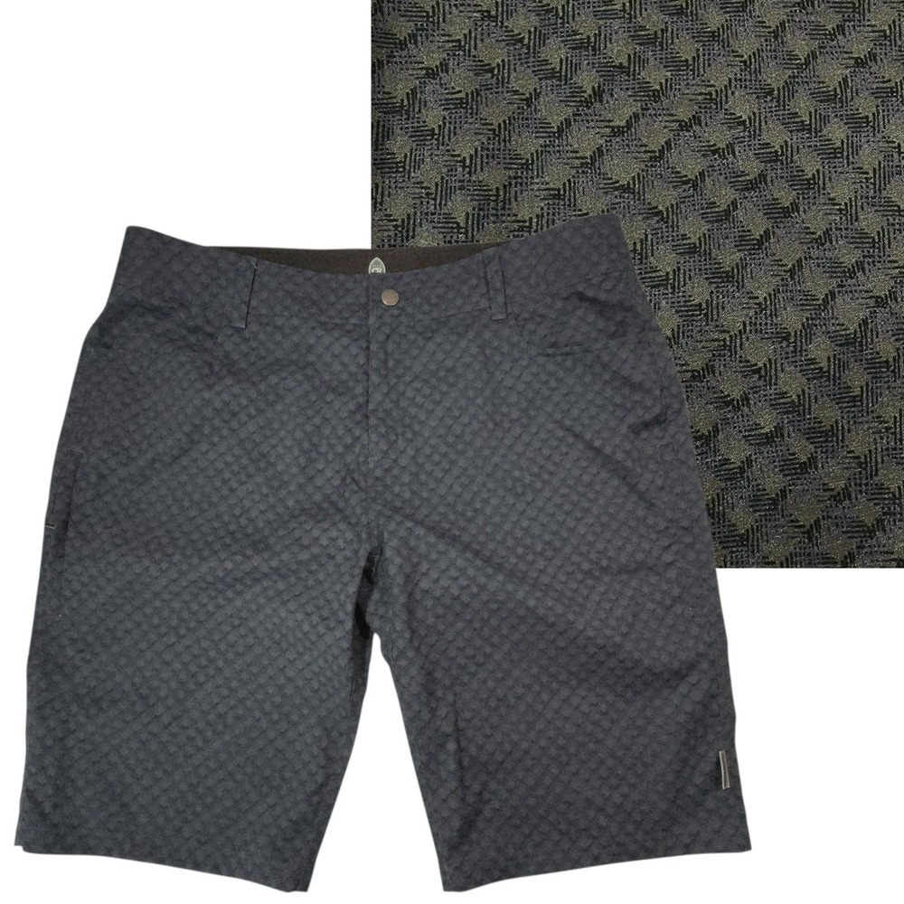 Club Ride‎ Shorts sz XL Men Cycling Bermuda Blue Black 12" 23" Flat Front Preppy